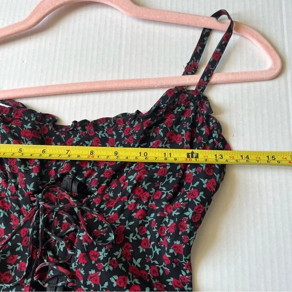 Reformation Sz 0 Strap Feminine Floral Mabel Rose Mini Dress NWOT - Picture 9 of 11